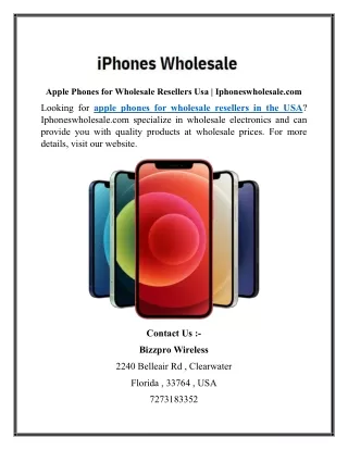 Apple Phones for Wholesale Resellers Usa  Iphoneswholesale