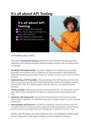 It’s all about API Testing