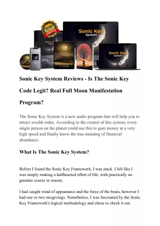 Sonic Key System Reviews 2023 Must See My Experiences