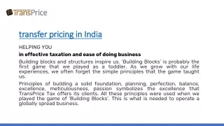 transfer pricing in India