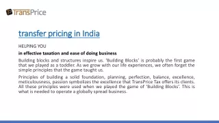 transfer pricing in India