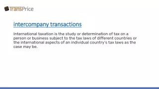 intercompany transactions