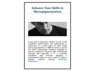 Enhance Your Skills in Micropigmentation