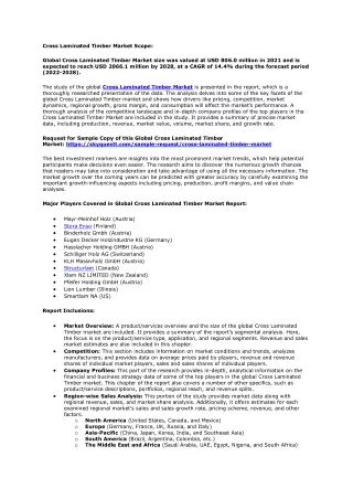 Cross Laminated Timber Market Scope