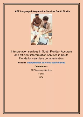 APF Language Interpretation Services South Florida