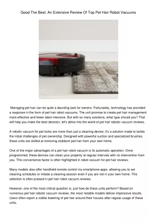 GoodTheBestAnExtensiveReviewOfTopPetHairRobotVacuums