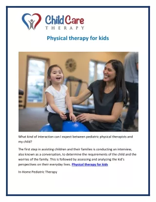 Physical therapy for kids