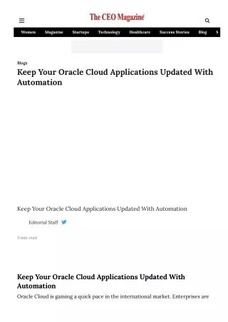 Keep Your Oracle Cloud Applications Updated With Automation