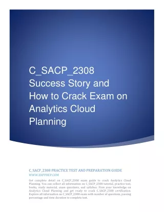 C_SACP_2308 Success Story and How to Crack Exam on Analytics Cloud Planning