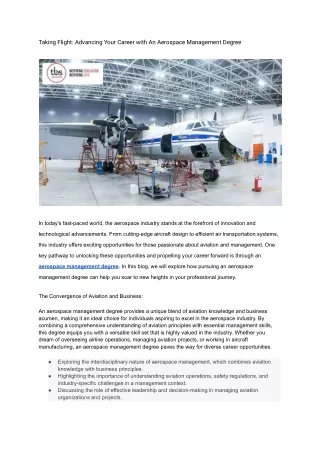 Taking Flight_ Advancing Your Career with an Aerospace Management Degree- JUNE 2023