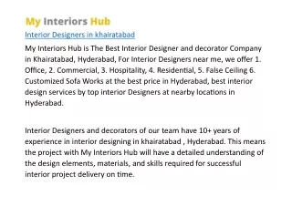 Interior Designers in khairatabad