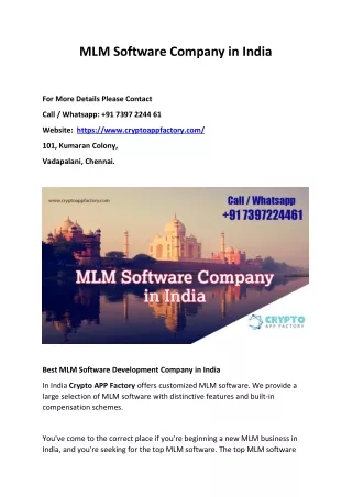 MLM Software Company in India