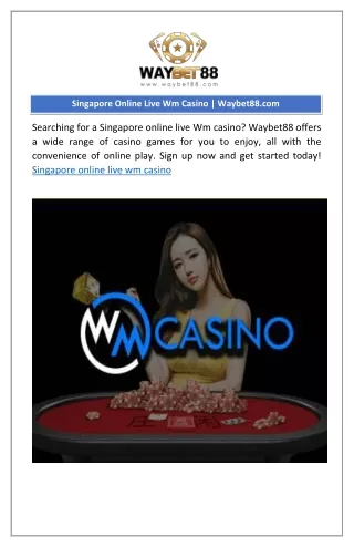 Singapore online live wm casino