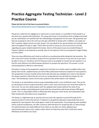 Practice Aggregate Testing Technician - Level 2 Practice Course