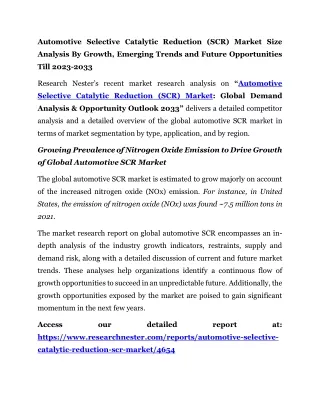 Automotive Selective Catalytic Reduction (SCR) Market Size Analysis 2033