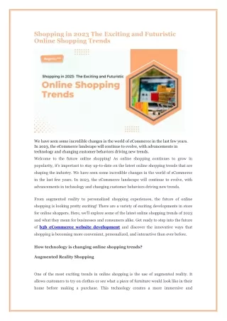 Shopping in 2023 The Exciting and Futuristic Online Shopping Trends