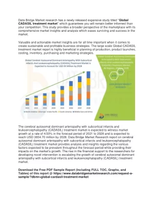 Global CADASIL treatment market