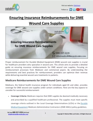 Ensuring Insurance Reimbursements for DME Wound Care Supplies