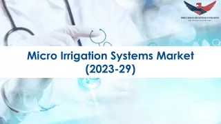 Micro Irrigation Systems Market Size, Growth and Research Report 2029.