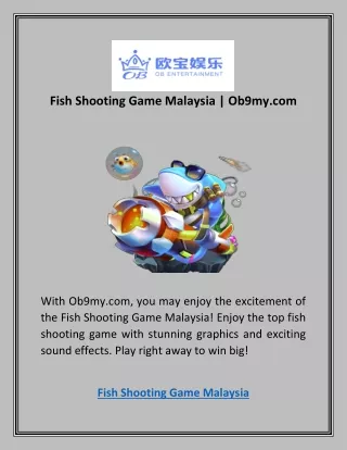 Fish Shooting Game Malaysia | Ob9my.com