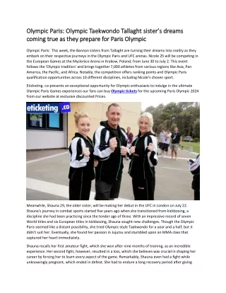 Olympic Paris Olympic Taekwondo Tallaght sister’s dreams coming true as they prepare for Paris Olympic