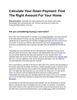 _Calculate Your Down Payment_ Find the Right Amount for Your Home_