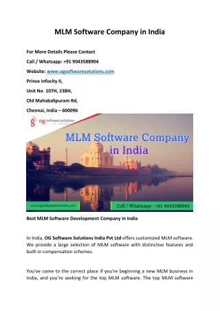 MLM Software Company in India