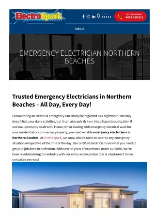 Emergency Electrician Northern Beaches