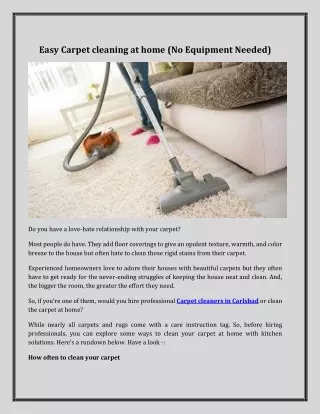 Easy Carpet Cleaning at home (No Equipment Needed)