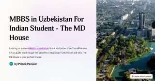 MBBS in Uzbekistan For Indian Student - The MD House