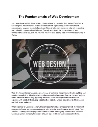 The Fundamentals of Web Development
