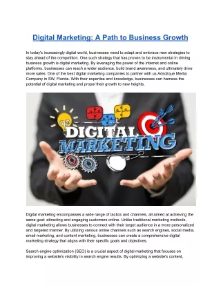 Digital Marketing: A Path to Business Growth