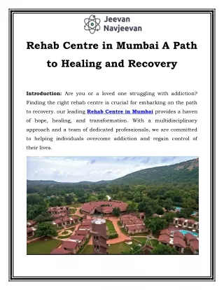 Rehab Centre in Mumbai A Path to Healing and Recovery