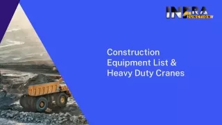 Construction Equipment List & Heavy Duty Cranes