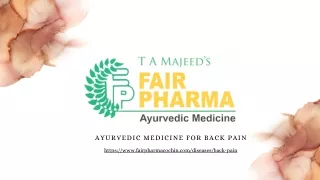 Ayurvedic Medicine For Back Pain