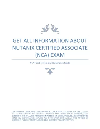 Get All Information about Nutanix Certified Associate (NCA) Exam