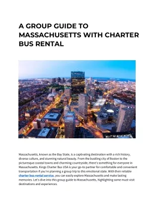 A GROUP GUIDE TO MASSACHUSETTS WITH CHARTER BUS RENTAL