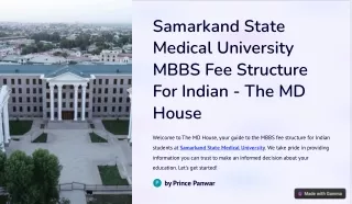 Samarkand State Medical University MBBS Fee Structure For Indian - The MD House