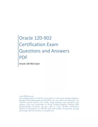 Oracle 1Z0-902 Certification Exam Questions and Answers PDF