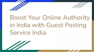Boost Your Online Authority in India with Guest Posting Service India