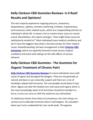 Kelly Clarkson CBD Gummies - The Gummies for Organic Treatment of Chronic Pain!