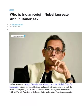 Who is Indian-origin Nobel laureate Abhijit Banerjee.docx