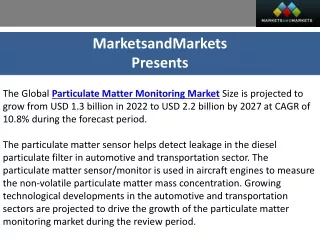 Health Concerns and Compliance Drive the Particulate Matter Monitoring Market