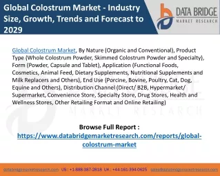 Global Colostrum Market