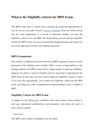 Who are eligible for IBPS Exam