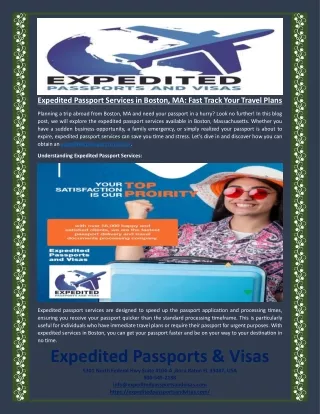 Expedited Passport Services in Boston, MA Fast Track Your Travel Plans