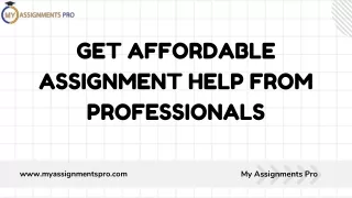 Get affordable assignment help from professionals