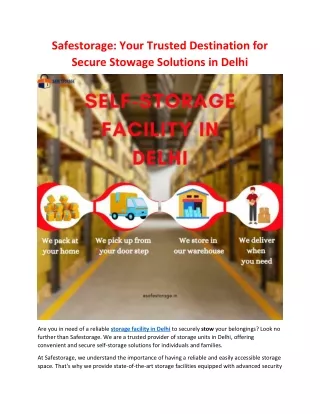 safestorage Delhi