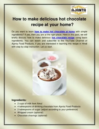 Hot chocolate recipe