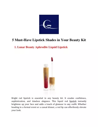 5 Must-Have Lipstick Shades in Your Beauty Kit